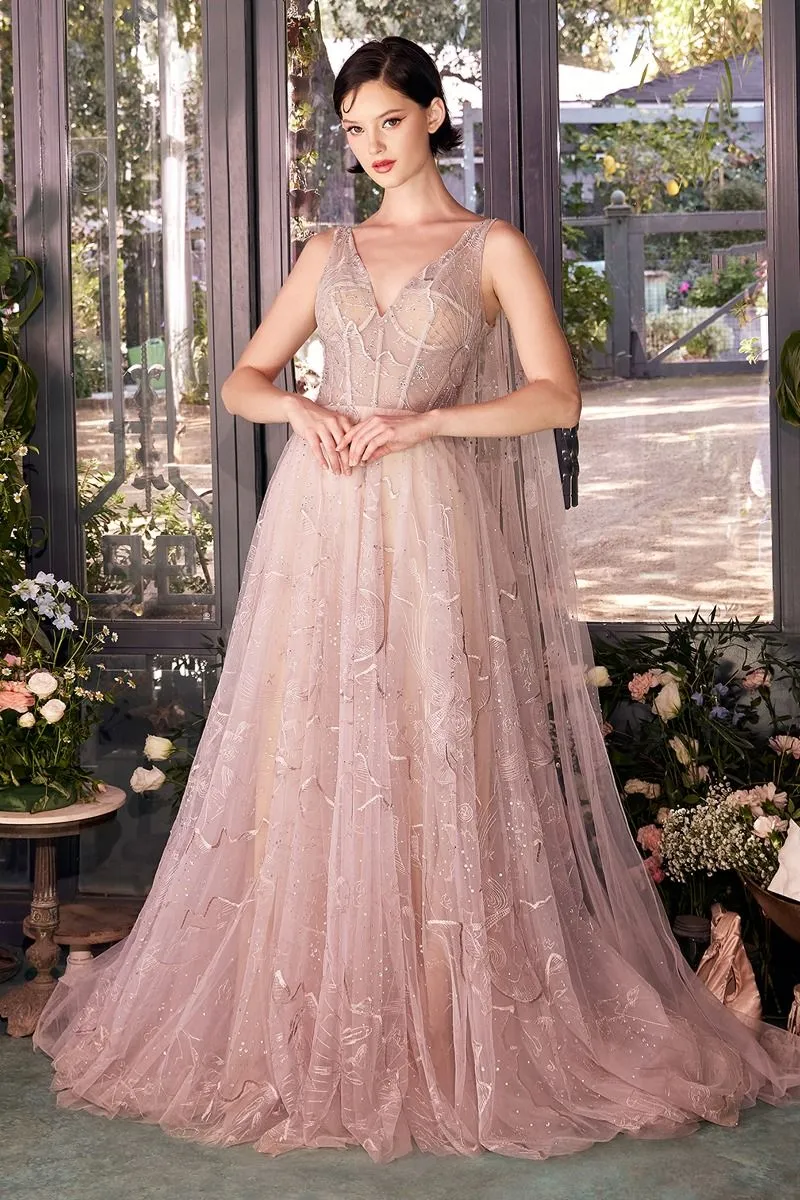Andrea & Leo Couture A1459 A-Line Embroidered Gown