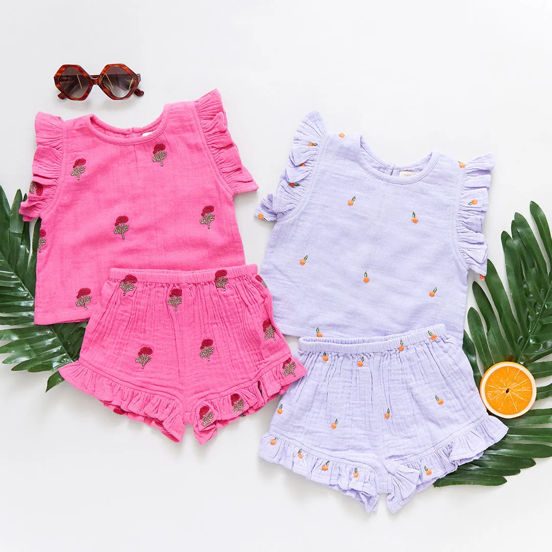 Baby Girls Roey 2-Piece Set - Lavender Oranges