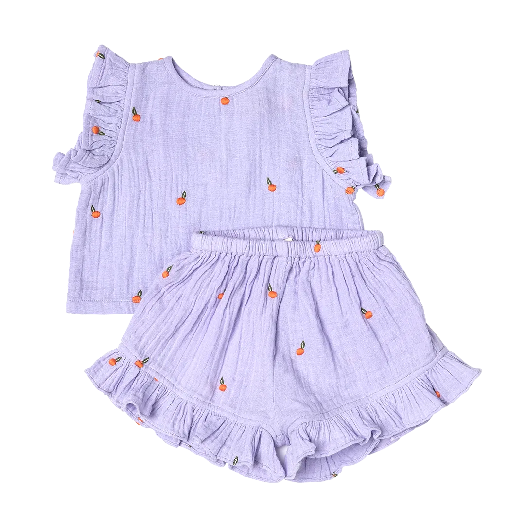 Baby Girls Roey 2-Piece Set - Lavender Oranges