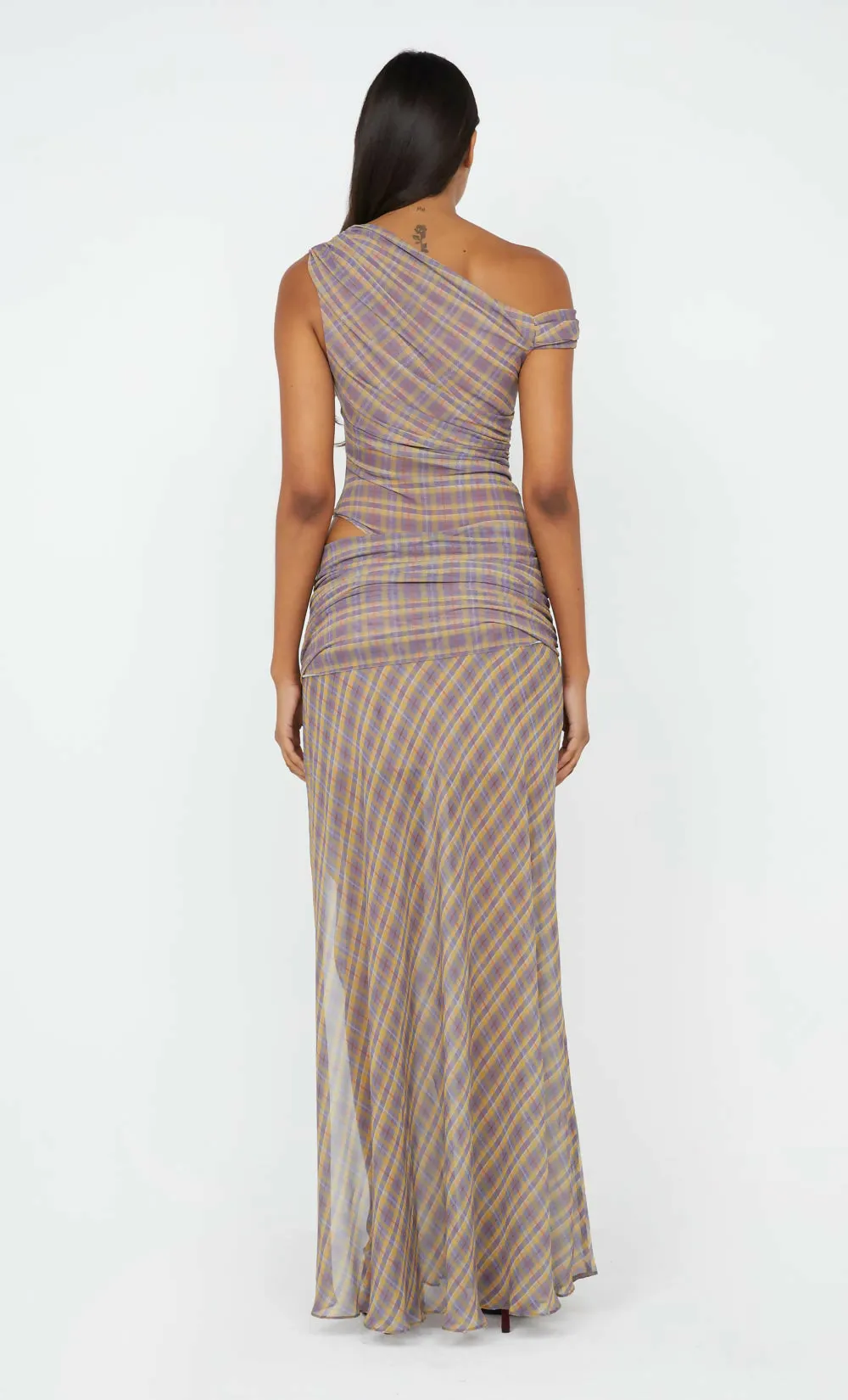 Bec and Bridge Aurelia Asym Dress Violet Check
