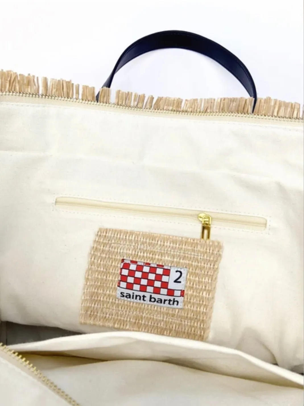 Beige natural big Saint Barts boho handbag