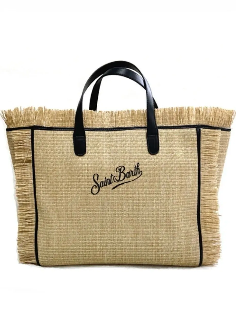 Beige natural big Saint Barts boho handbag