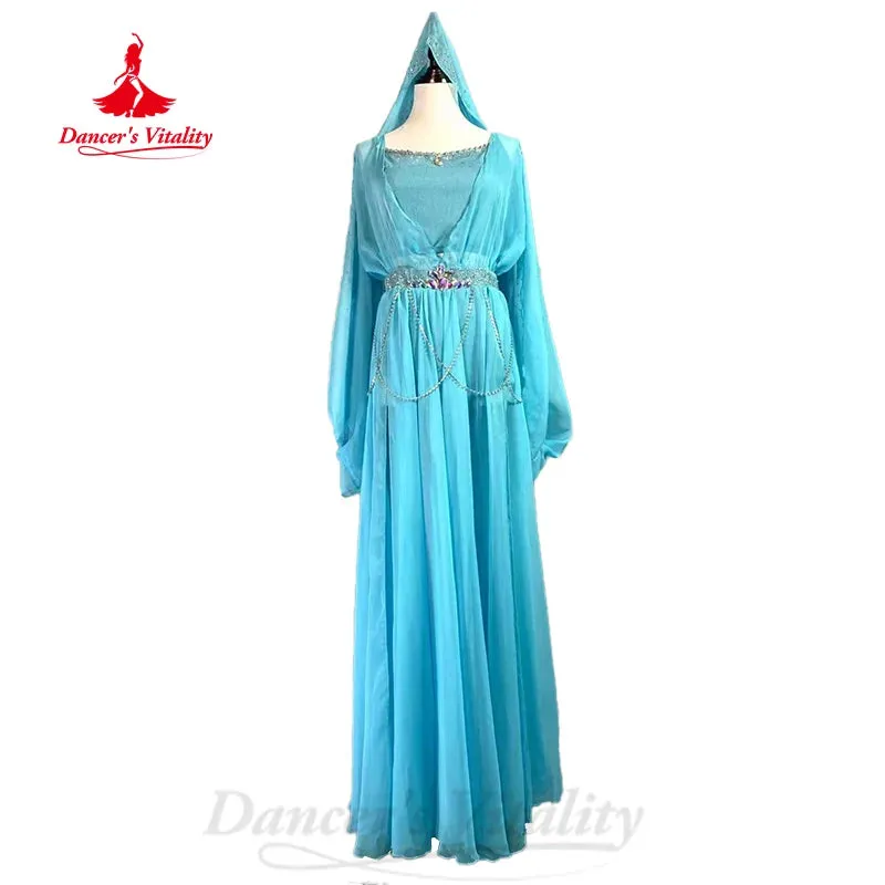 Belly Dancing Performance Clothing Customized Light Luxury Chiffon Robe vest headscarf 3pcs Adult Children Oriental Dance Outfit