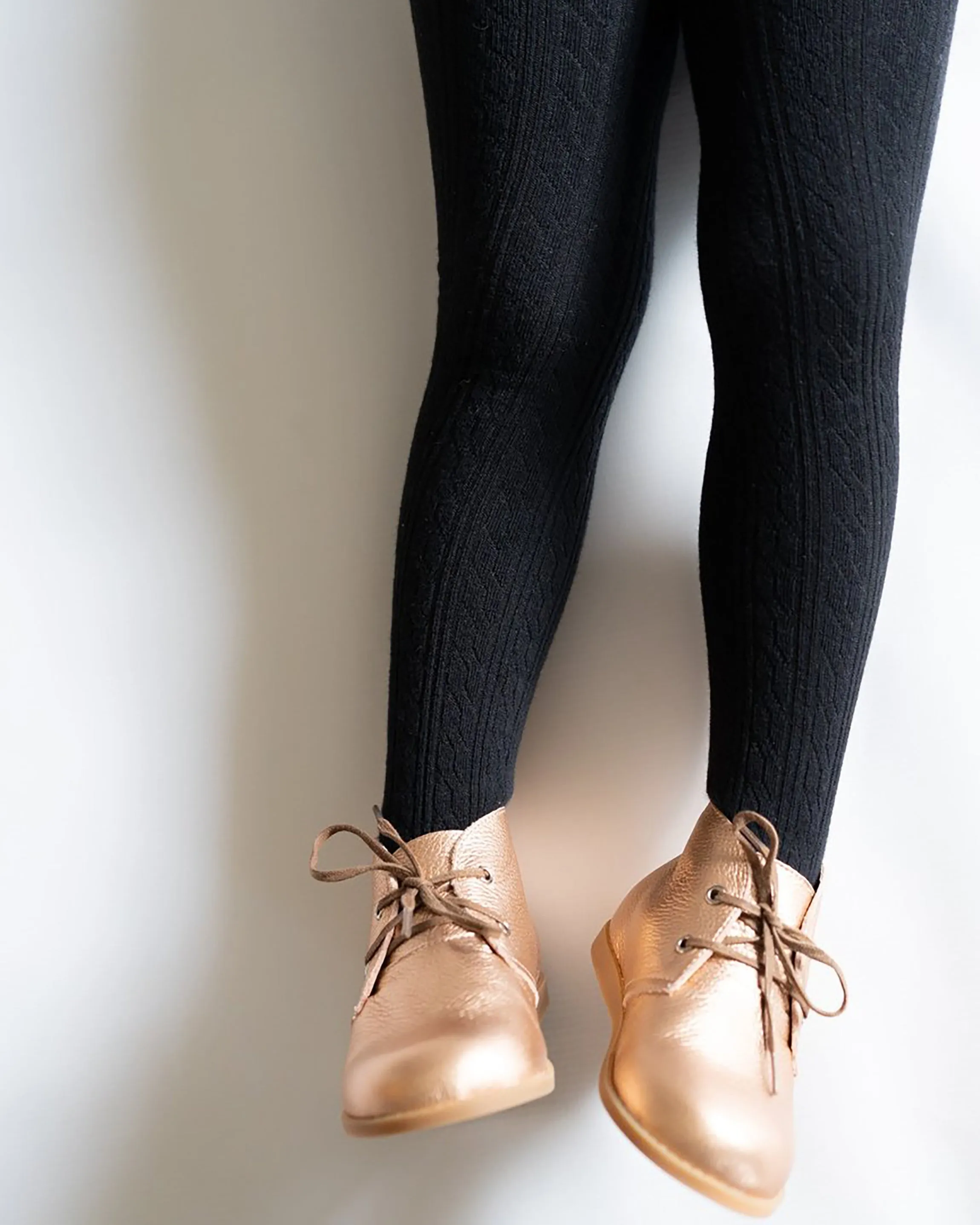 Black Cable Knit Tights