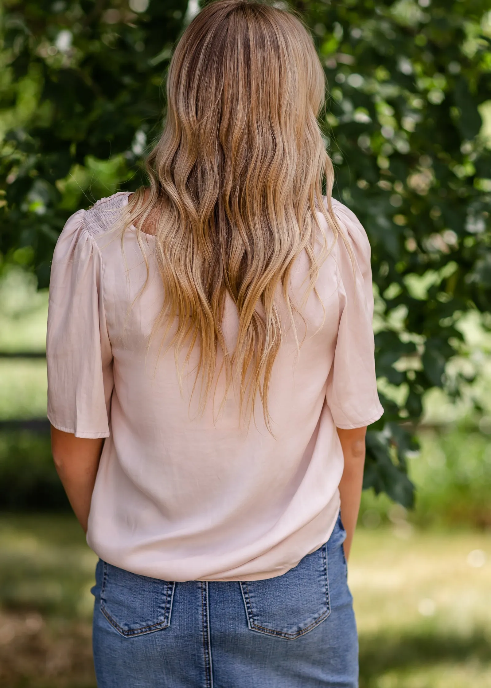 Blush Air Flow Satin Top - FINAL SALE