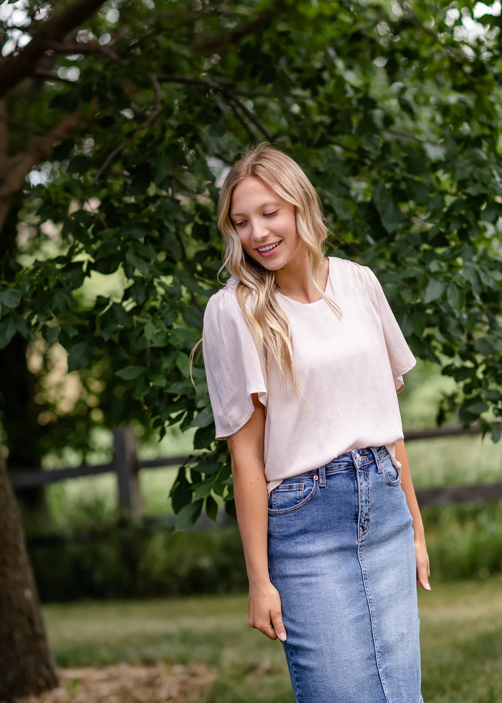 Blush Air Flow Satin Top - FINAL SALE