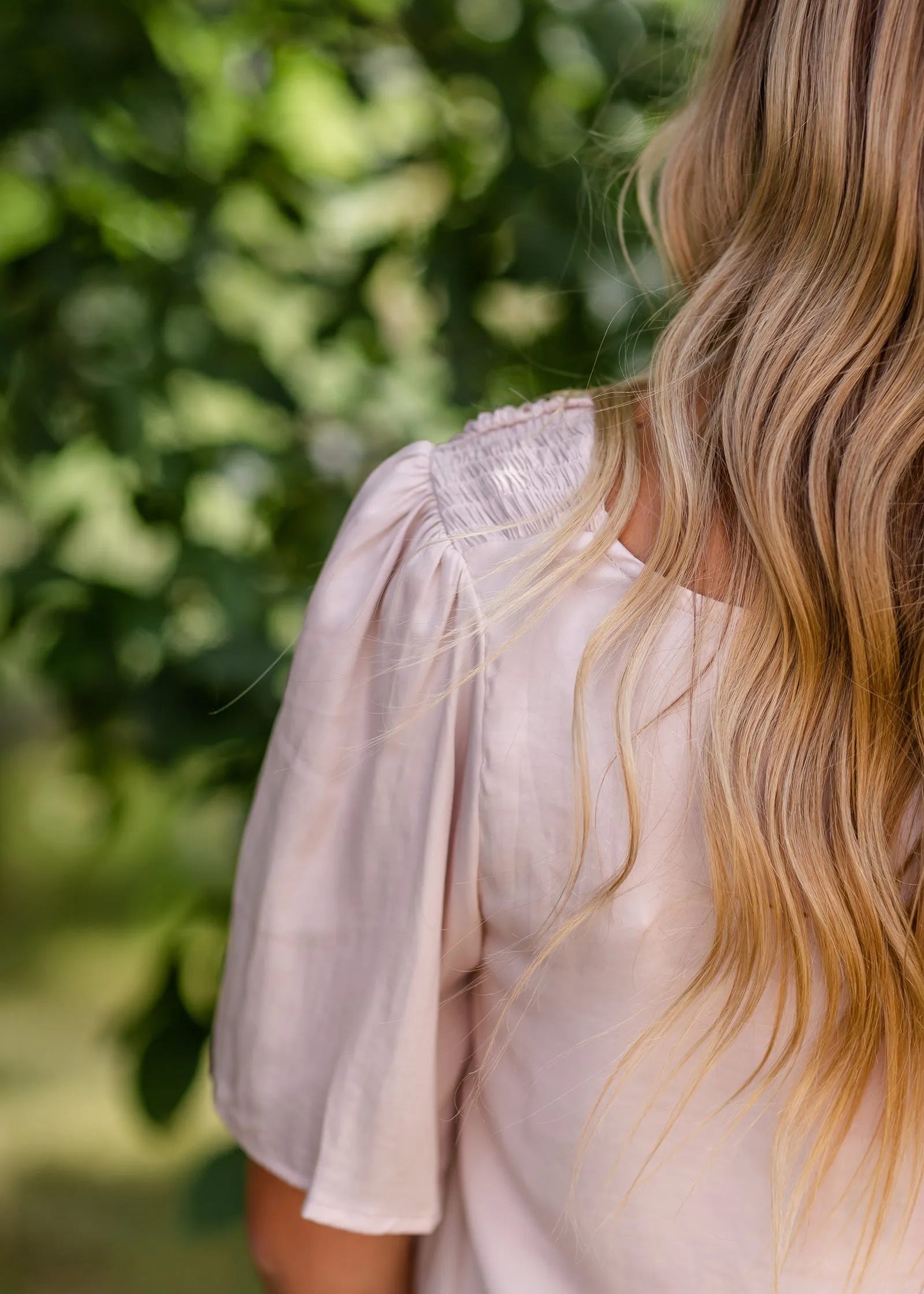 Blush Air Flow Satin Top - FINAL SALE
