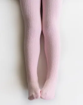 Blush Cable Knit Tights