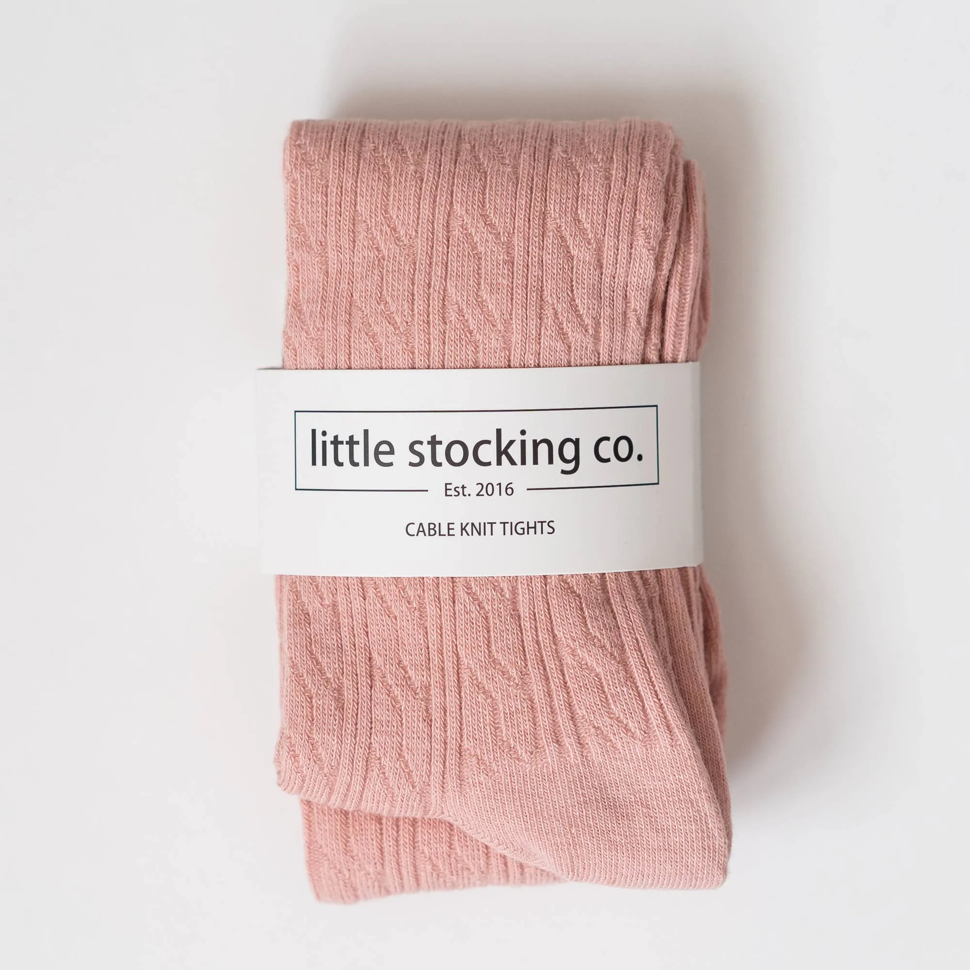 Blush Cable Knit Tights