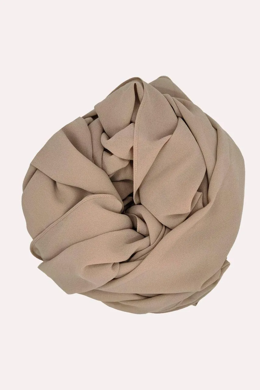 Classic Chiffon Hijab - Coffee