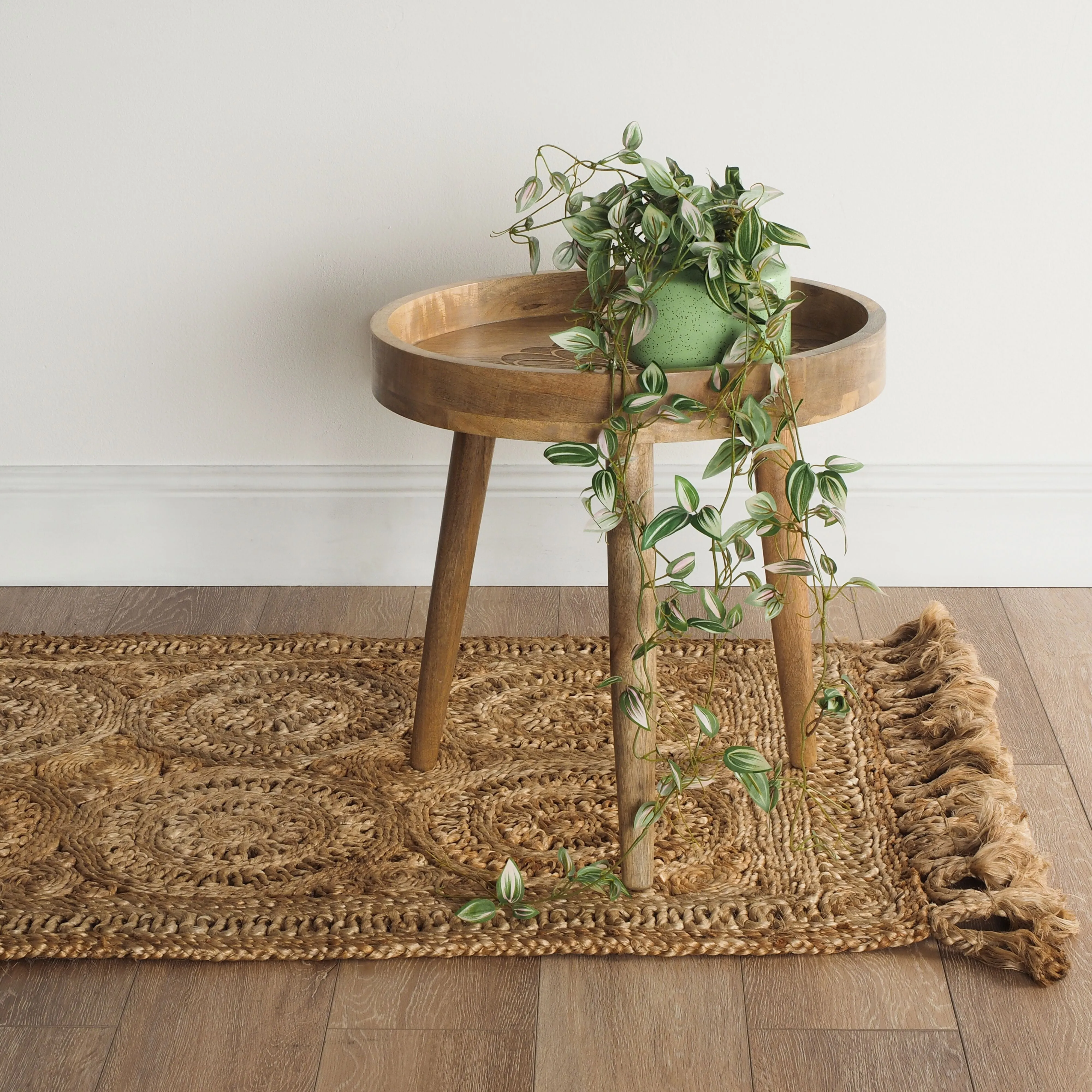 Cochin Circular Natural Hand Stitched Rug 150x80cm
