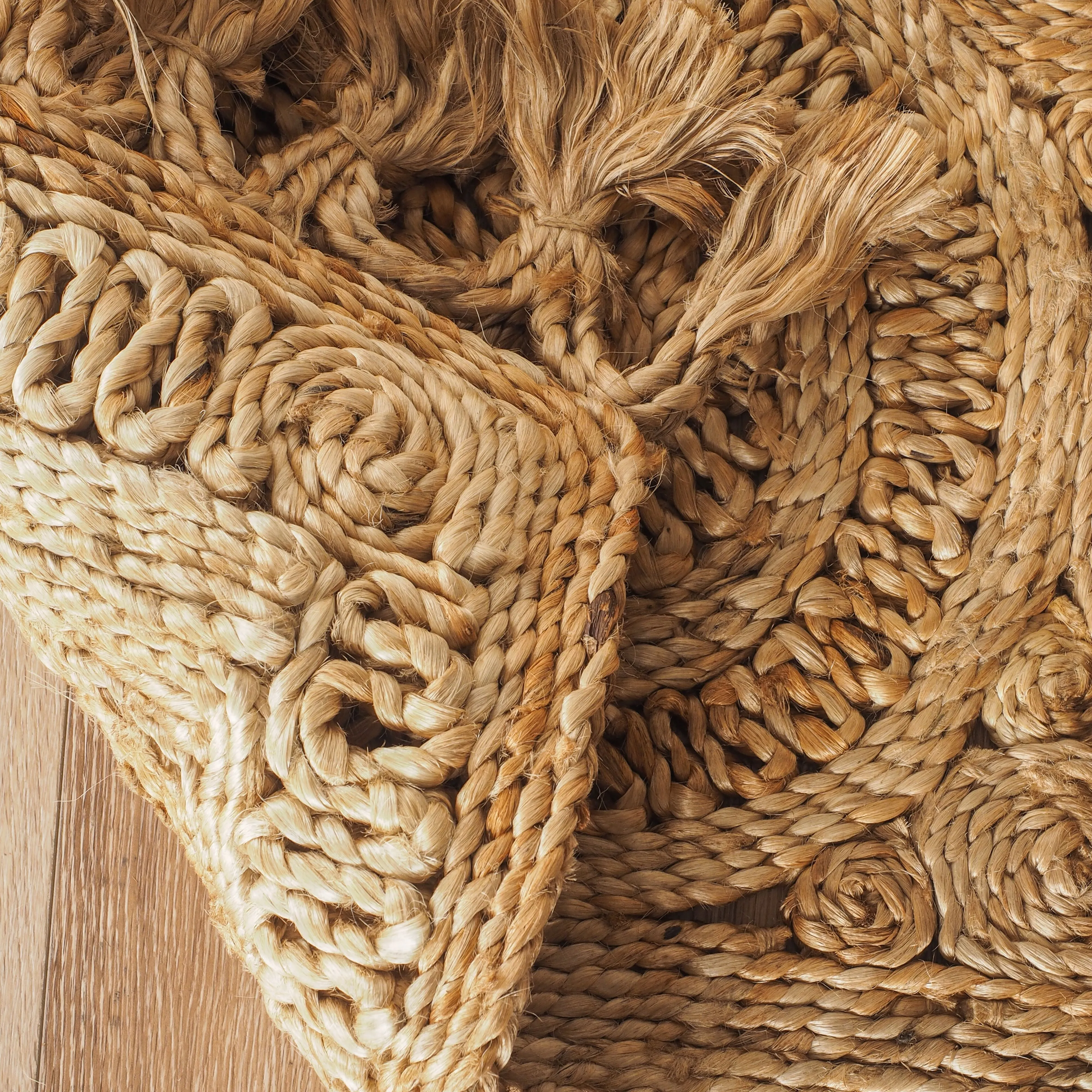 Cochin Circular Natural Hand Stitched Rug 150x80cm