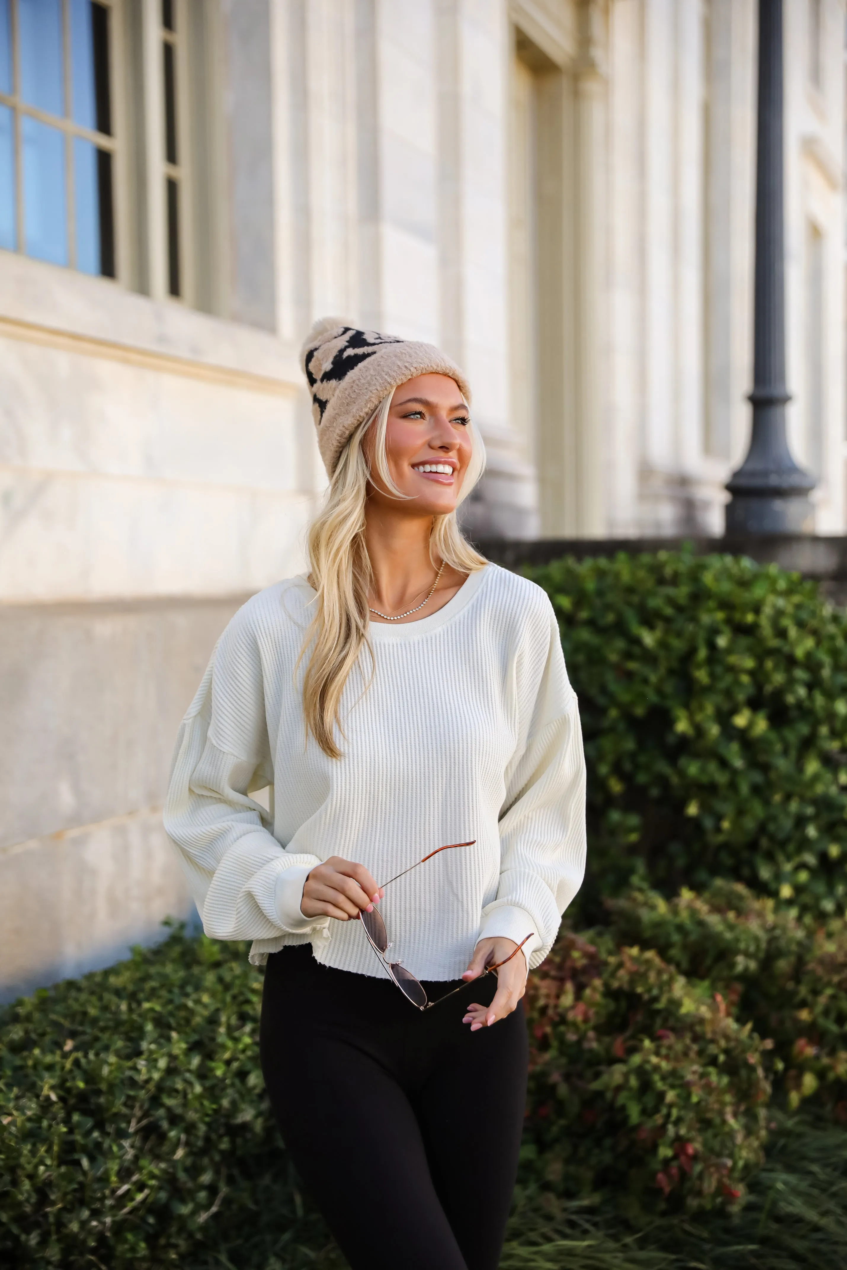 Dakota Waffle Knit Top - DU DEAL