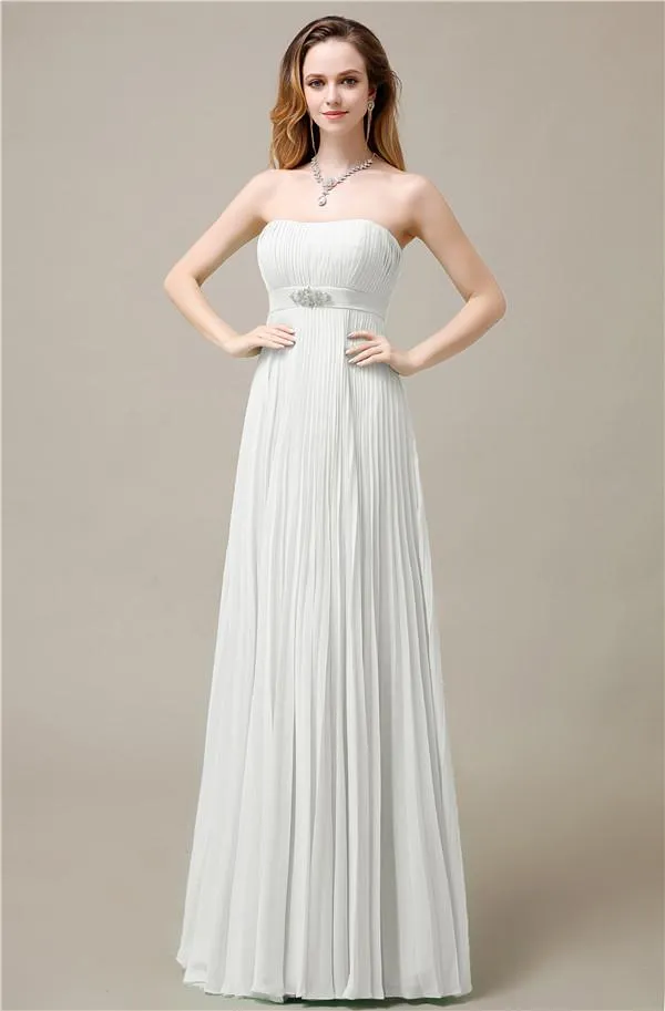Elegant Straight Chiffon A-line Floor-Length Bridesmaid Dresses