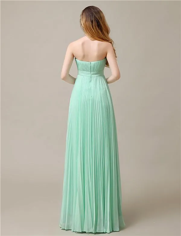 Elegant Straight Chiffon A-line Floor-Length Bridesmaid Dresses