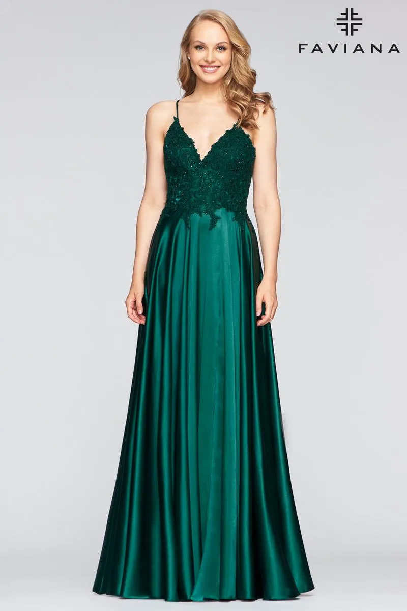 Faviana Glamour Satin A-Line Dress S10400