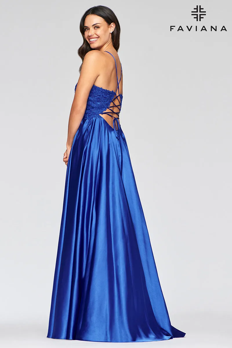 Faviana Glamour Satin A-Line Dress S10400