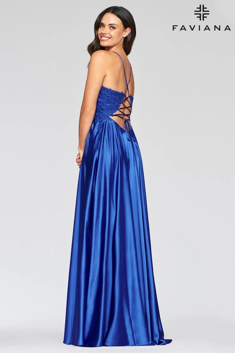 Faviana Glamour Satin A-Line Dress S10400