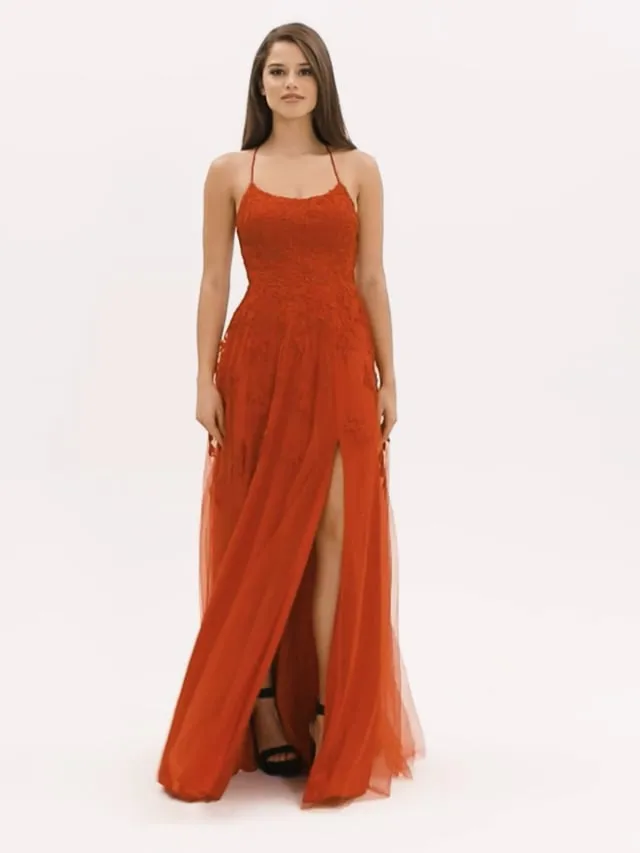 Faviana Long Lace A-Line Prom Dress S10823