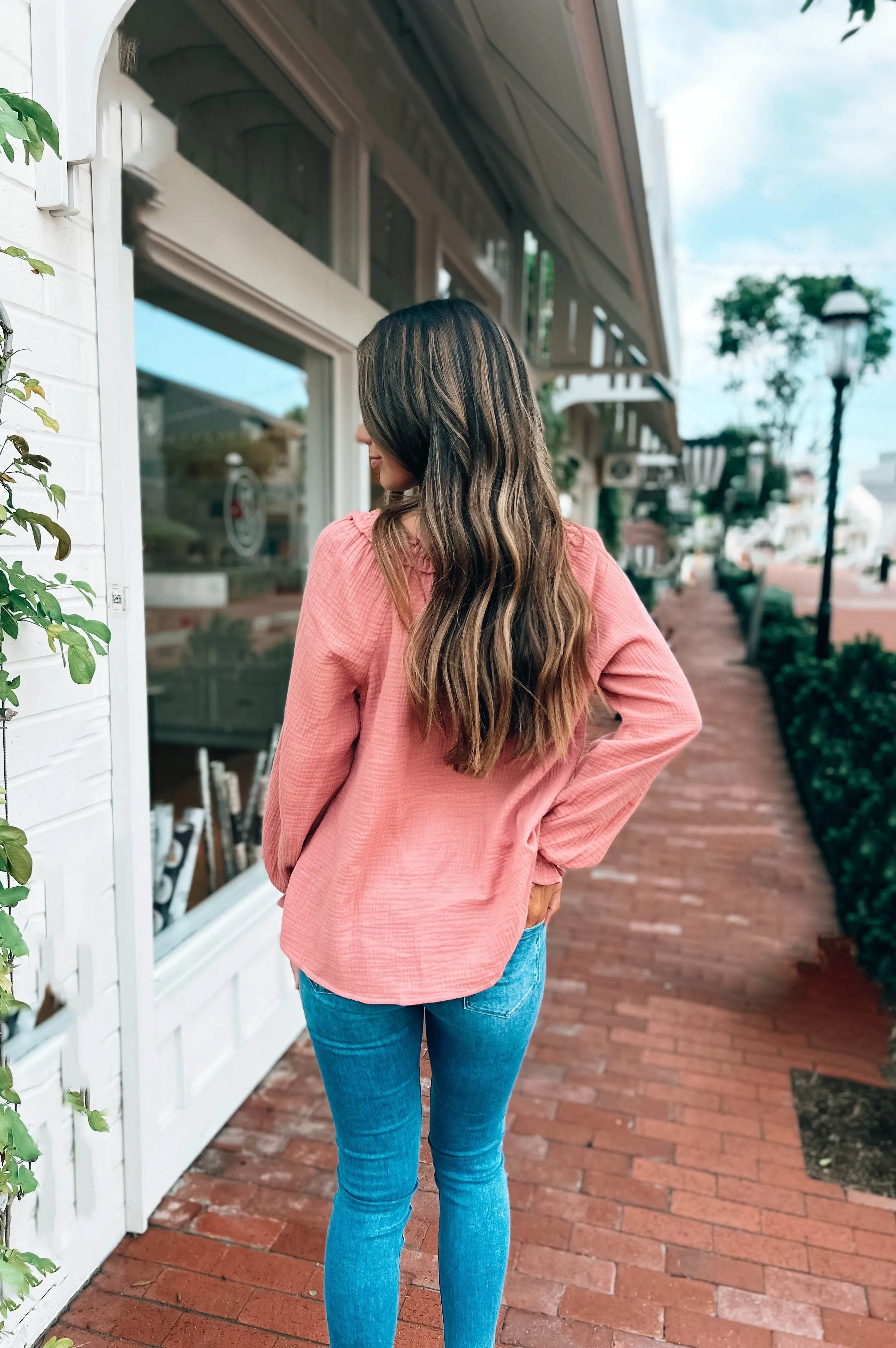 Guava Boho Gauze Blouse