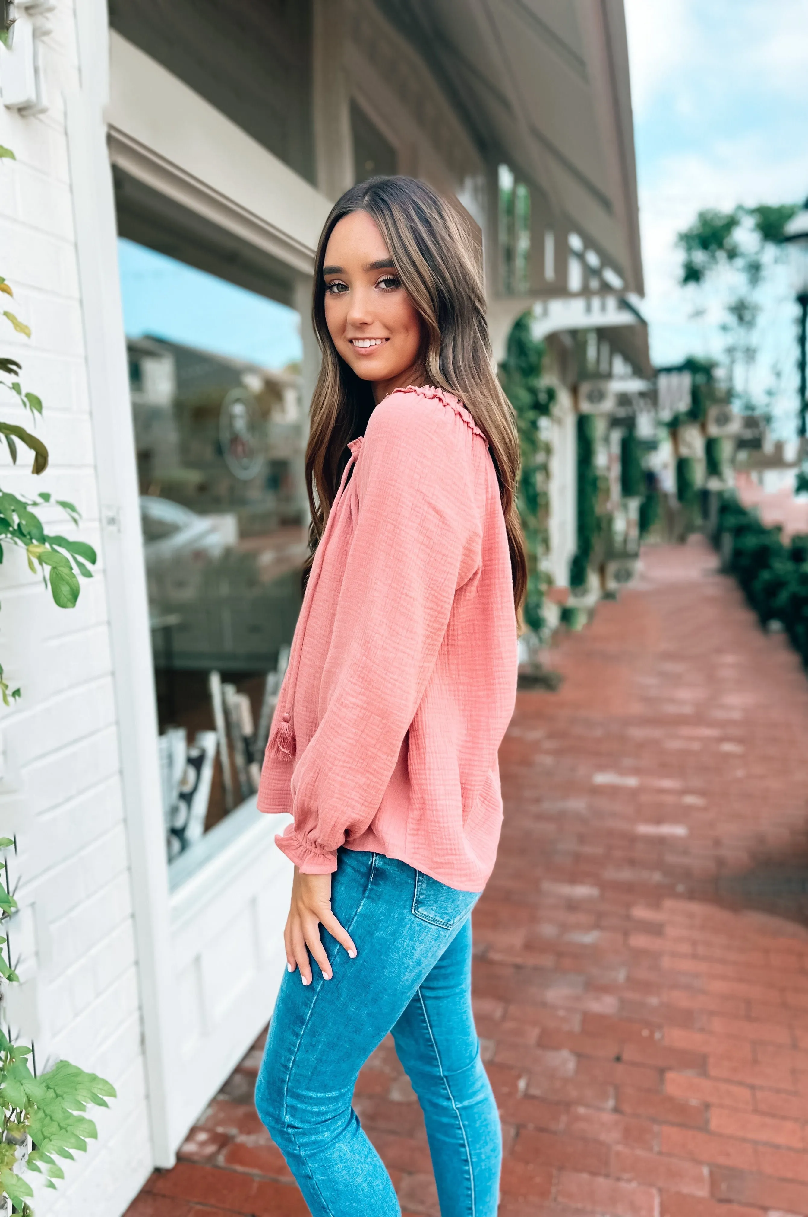 Guava Boho Gauze Blouse