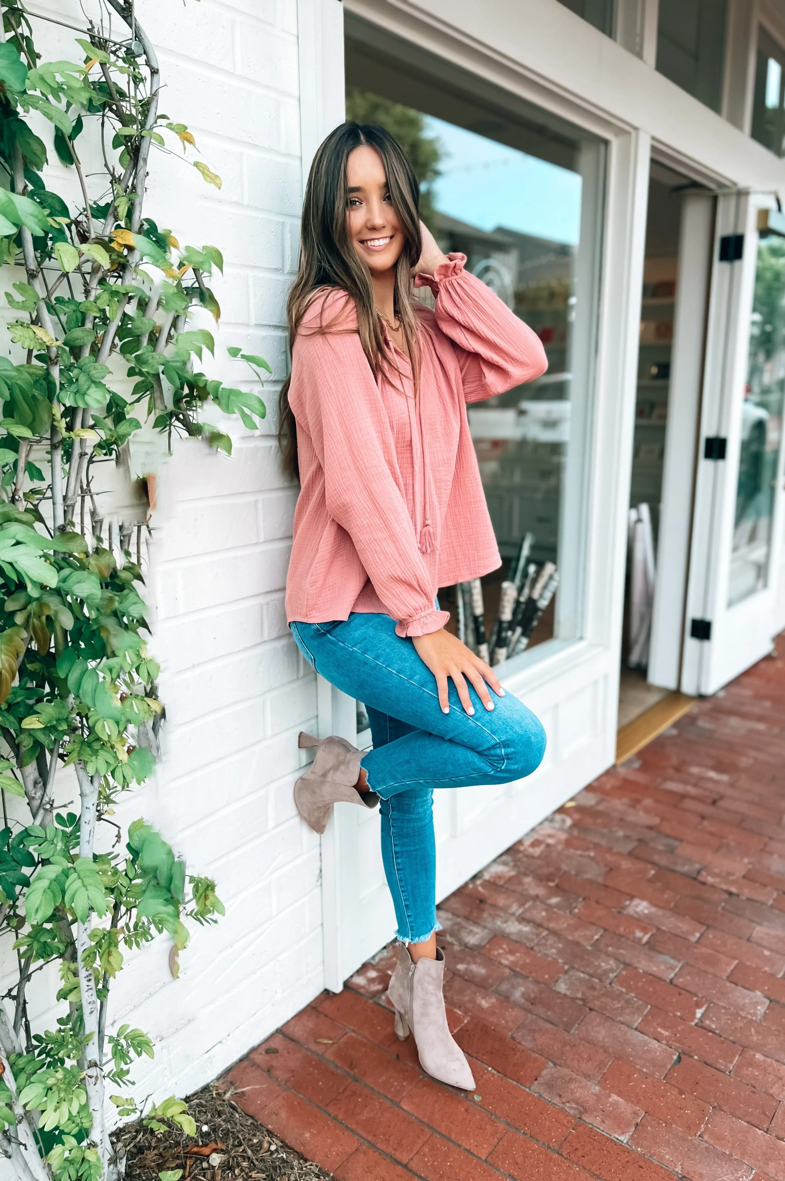 Guava Boho Gauze Blouse