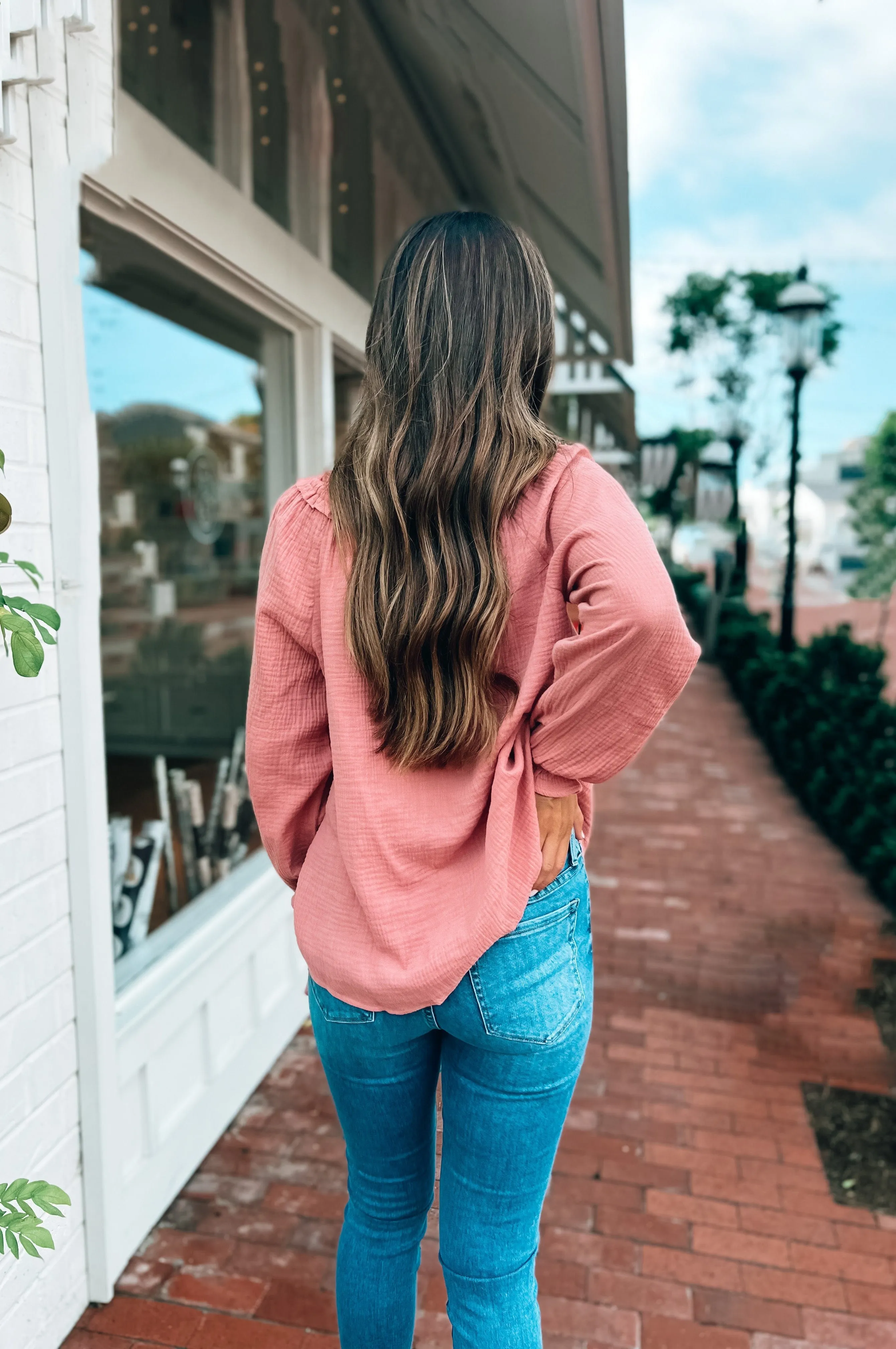 Guava Boho Gauze Blouse