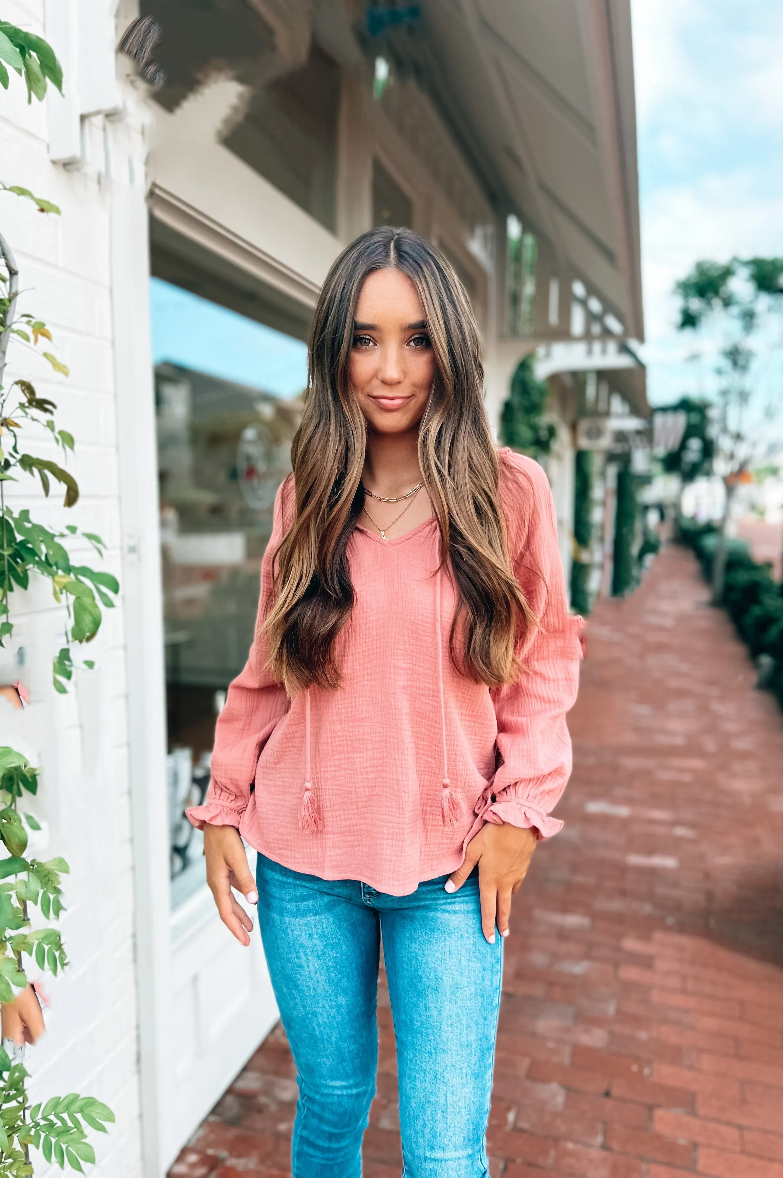 Guava Boho Gauze Blouse