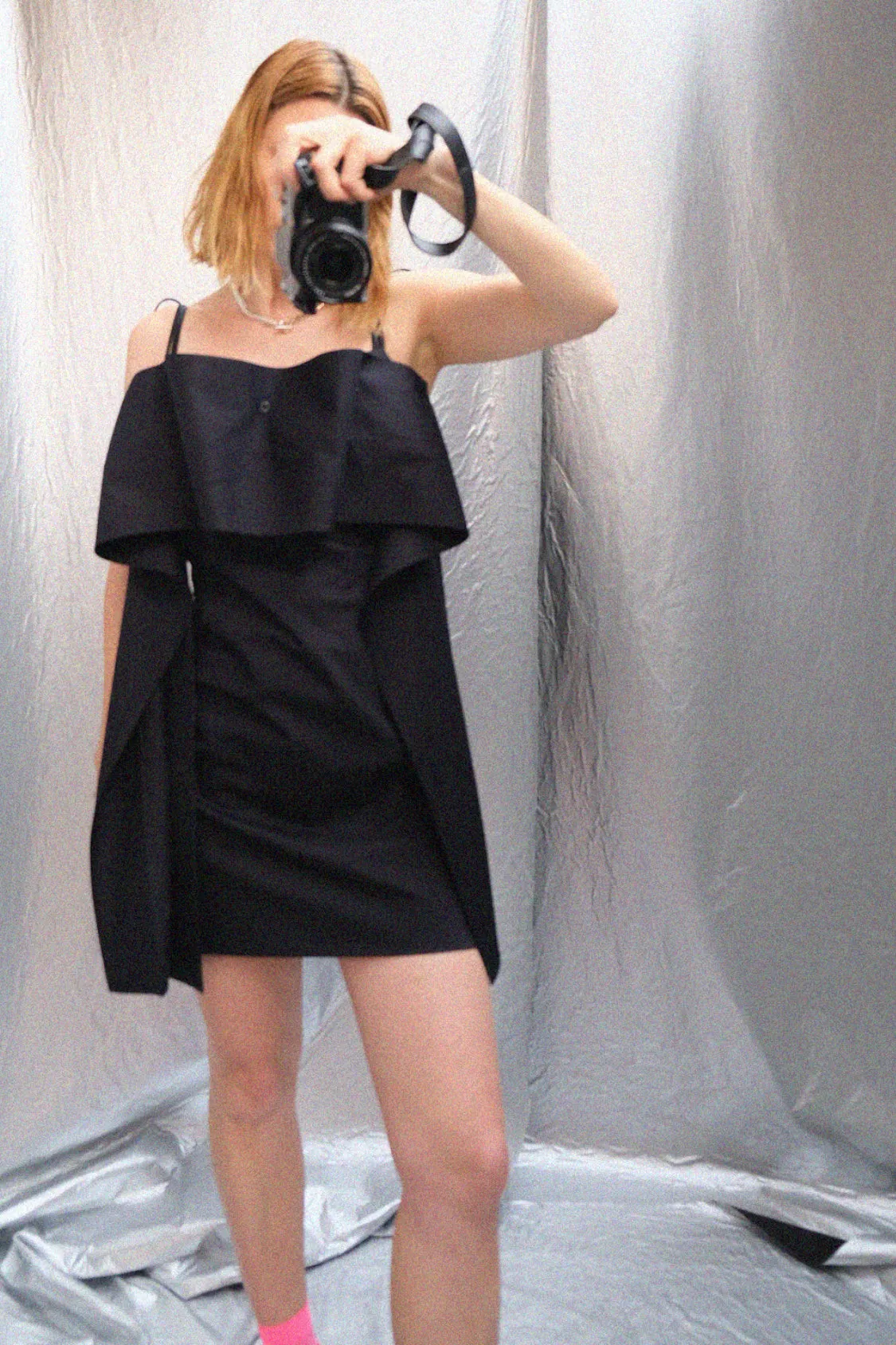 IRENE MINI DRESS / Lyocell TENCEL twill texture