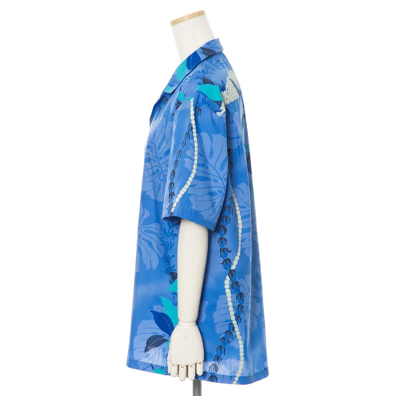 Lei Print Hawaiian Shirt | Blue