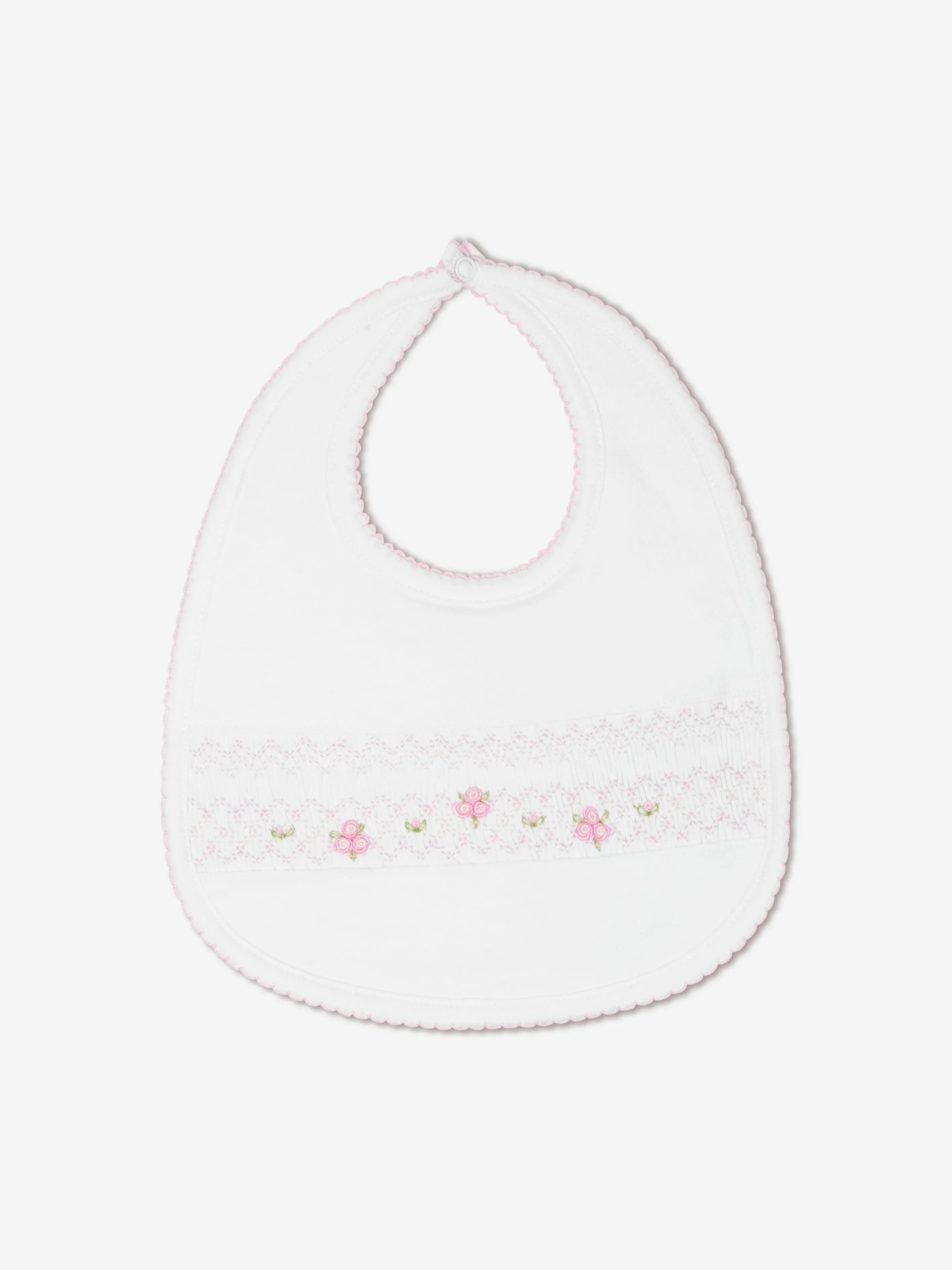 Magnolia Baby Baby Girls Smocked Bib in White