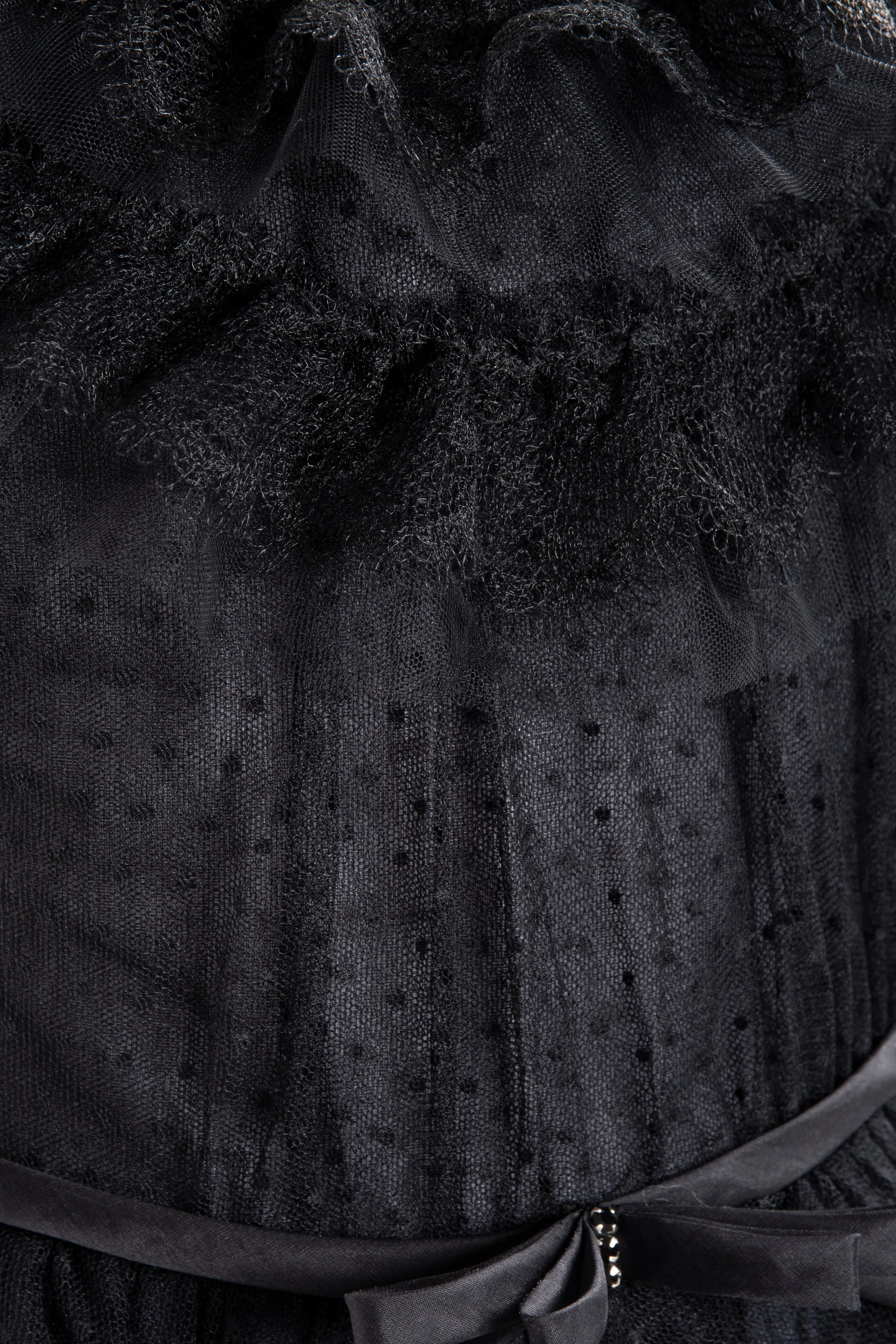 MCH Black Swiss Dot Tulle Gown