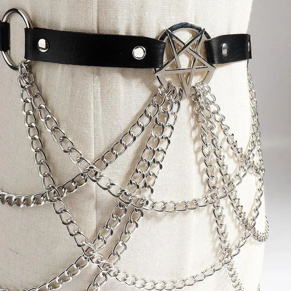 Multi layer Chain Belt with Hollow Fringe