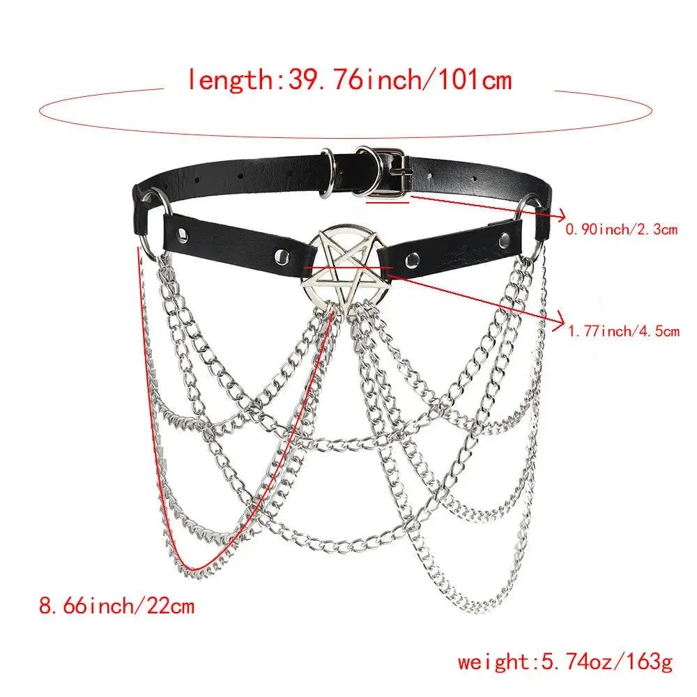 Multi layer Chain Belt with Hollow Fringe
