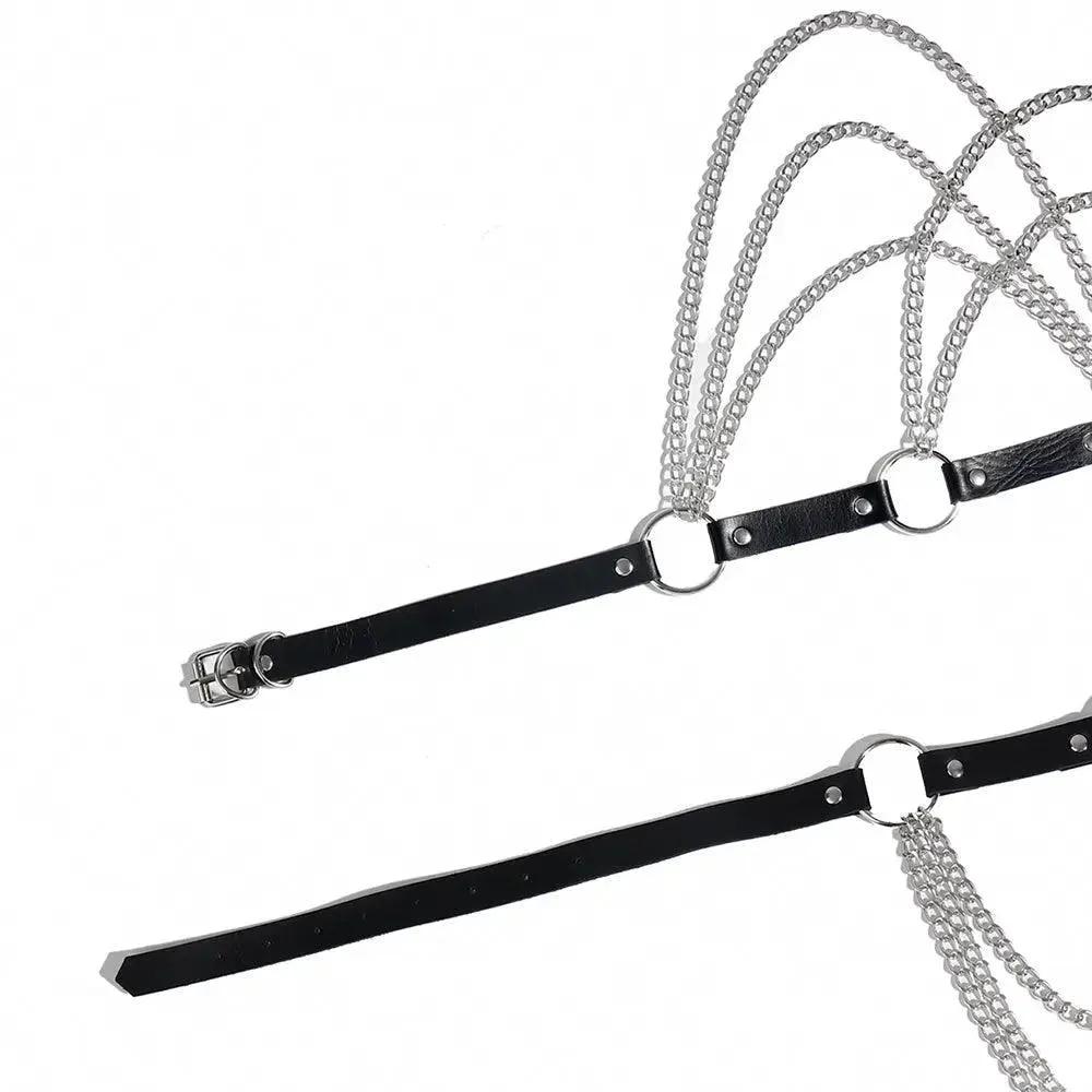 Multi layer Chain Belt with Hollow Fringe