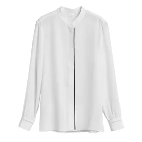 Silk Band Collar Shirt