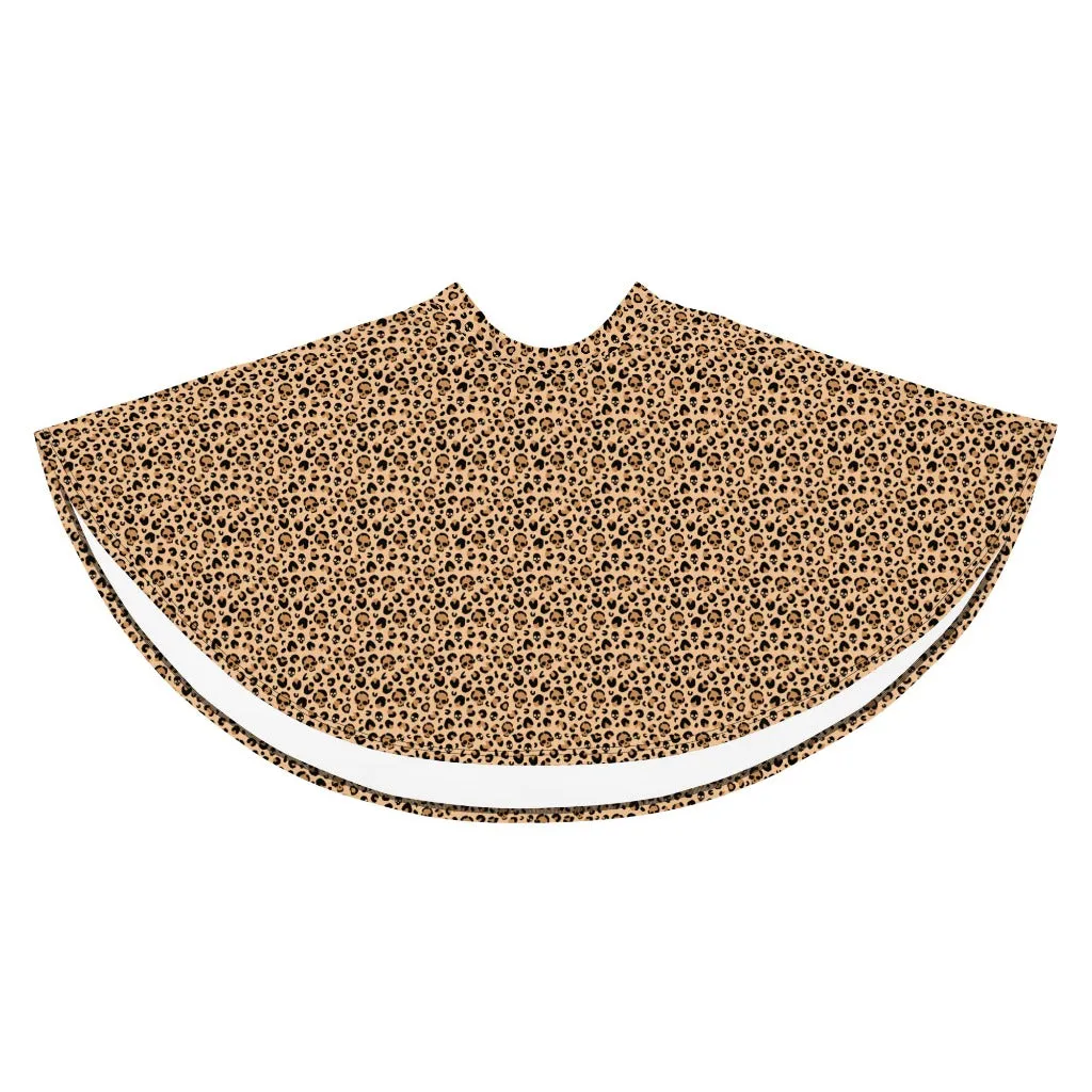 Skull Leopard Print Skater Skirt