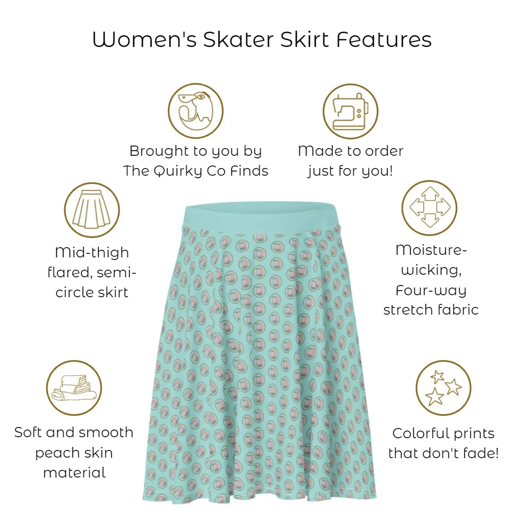 Skull Leopard Print Skater Skirt