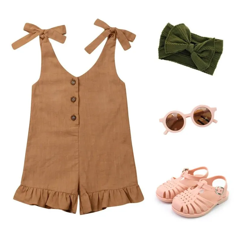 Solid Boho Toddler Romper