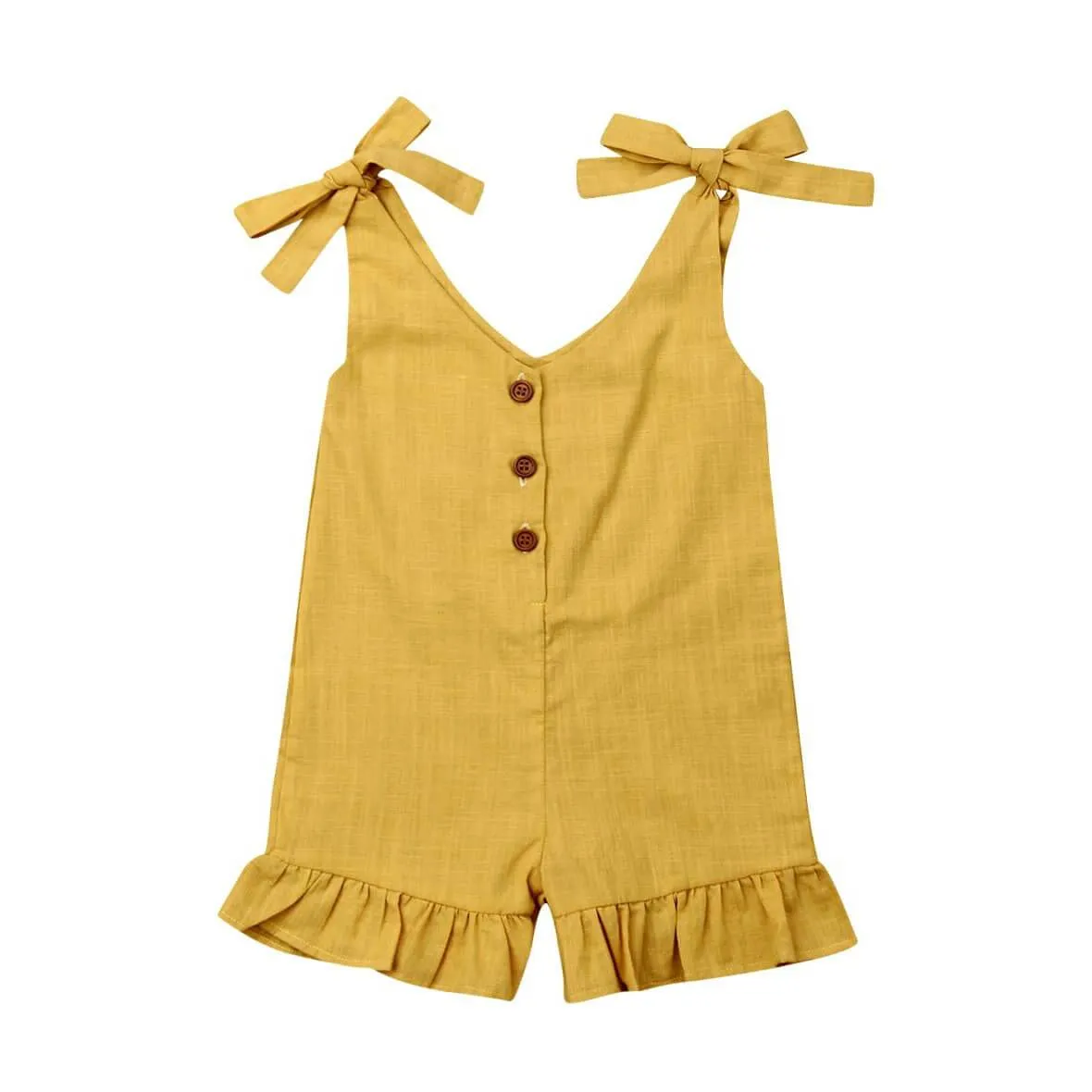 Solid Boho Toddler Romper