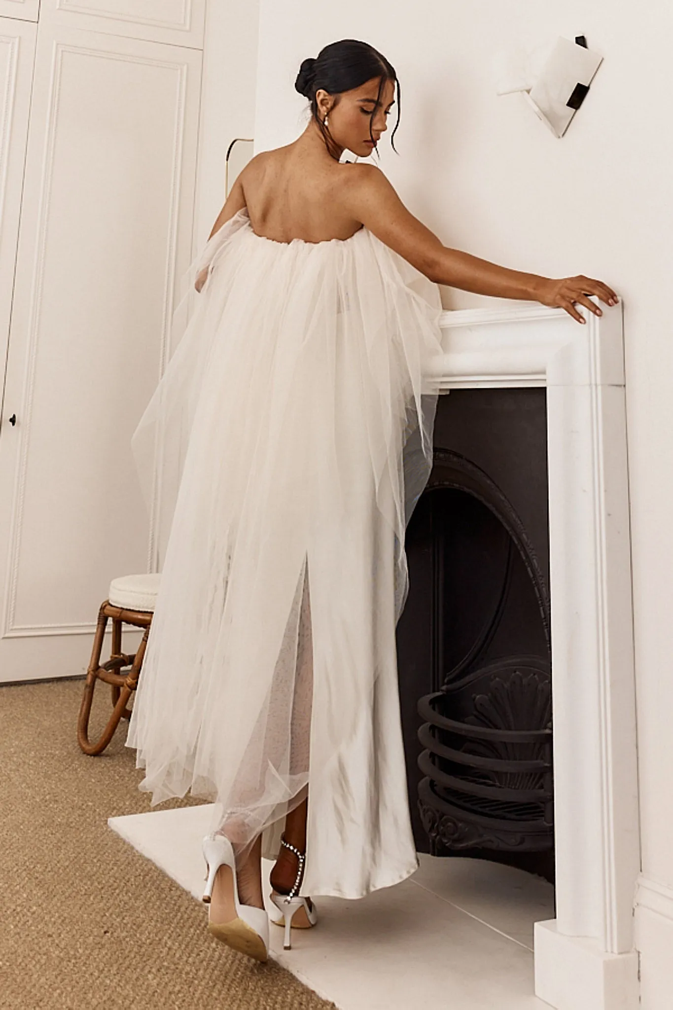 This Is Love Layered Tulle Crop Top Cream