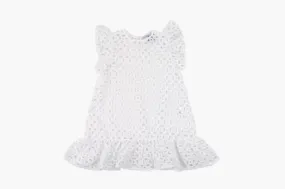 White Eyelet Sleeveless Beach Dress