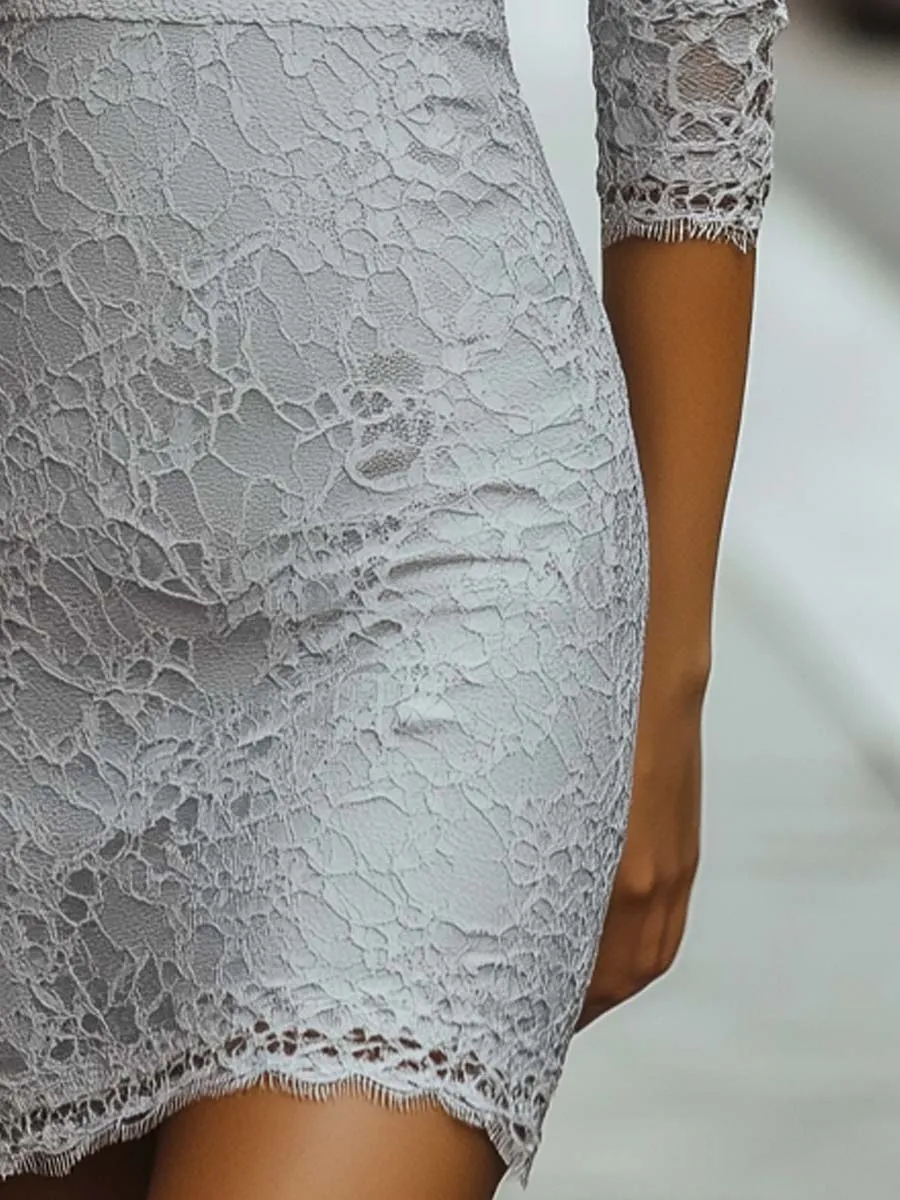 Women's Lace High-Neck Bodycon Dress